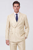 Black Double Breasted Peak Lapel 2 Piece Men's Prom Suits