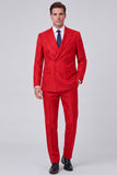 Black Double Breasted Peak Lapel 2 Piece Men's Prom Suits