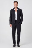 Black 2 Piece One Button Men's Prom Suits