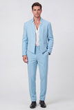 Black 2 Piece One Button Men's Prom Suits