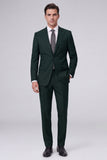 Dark Navy 2 Piece Peak Lapel One Button Men's Prom Suits