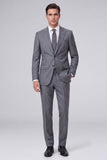 Dark Navy 2 Piece Peak Lapel One Button Men's Prom Suits