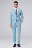 Dark Navy 2 Piece Peak Lapel One Button Men's Prom Suits