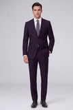 Dark Navy 2 Piece Peak Lapel One Button Men's Prom Suits