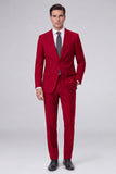 Dark Navy 2 Piece Peak Lapel One Button Men's Prom Suits