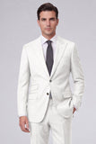 Dark Navy 2 Piece Peak Lapel One Button Men's Prom Suits