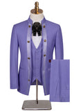 Beige Flower 3 Piece One Button Jacquard Men's Prom Suits