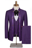 Beige Flower 3 Piece One Button Jacquard Men's Prom Suits