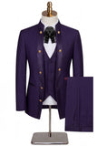 Beige Flower 3 Piece One Button Jacquard Men's Prom Suits