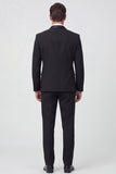 2 Piece Black Notch Lapel Double Breasted Men's Prom Suits