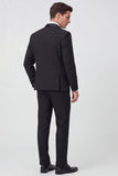 2 Piece Black Notch Lapel Double Breasted Men's Prom Suits