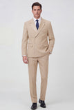 2 Piece Black Notch Lapel Double Breasted Men's Prom Suits