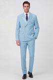 2 Piece Black Notch Lapel Double Breasted Men's Prom Suits