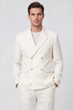 2 Piece Black Notch Lapel Double Breasted Men's Prom Suits