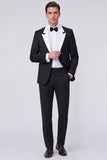 Peak Lapel Red 2 Piece One Button Men's Prom Suits