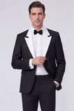 Peak Lapel Red 2 Piece One Button Men's Prom Suits