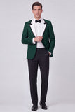 Peak Lapel Red 2 Piece One Button Men's Prom Suits