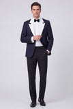 Peak Lapel Red 2 Piece One Button Men's Prom Suits
