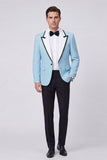 Peak Lapel Red 2 Piece One Button Men's Prom Suits