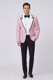 Peak Lapel Red 2 Piece One Button Men's Prom Suits