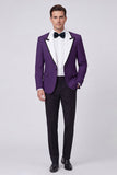 Peak Lapel Red 2 Piece One Button Men's Prom Suits