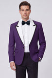 Peak Lapel Red 2 Piece One Button Men's Prom Suits