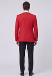 Peak Lapel Red 2 Piece One Button Men's Prom Suits