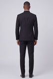 2 Piece Black Single Breasted Men's Prom Suits with Embroidery