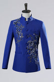 2 Piece Black Single Breasted Men's Prom Suits with Embroidery