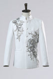 2 Piece Black Single Breasted Men's Prom Suits with Embroidery