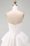 Sweetheart White A-Line Tiered Corset Short Homecoming Dress