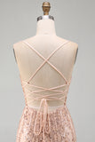 Champagne Bodycon Sequins Short Homecoming Dress with Lace Up Back