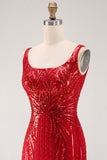 Sparkly Burgundy Bodycon Sequins Floral Short Homecoming Dress