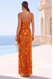 Green Velvet Strapless Ruched Maxi Floral Dress with Slit