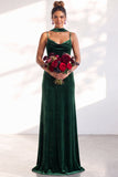 Black Velvet Cowl Neck Sheath Long Bridesmaid Dress