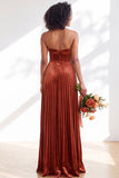 Navy A-Line Strapless Pleated Velvet Long Bridesmaid Dress