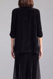 Black Velvet 2-Piece Midi Women Suits