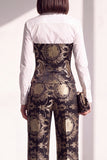 Black Golden Corset Printed Pant Suits Women Suits