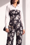 Black Golden Corset Printed Pant Suits Women Suits