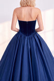 Burgundy Corset Strapless A-Line Tea-Length Velvet Dress
