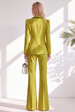 Brown Fitted Notched Lapel Long Sleeves Women Suits with Covered Button