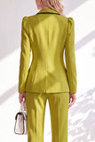 Brown Fitted Notched Lapel Long Sleeves Women Suits with Covered Button