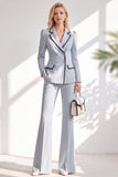 Brown Fitted Notched Lapel Long Sleeves Women Suits with Covered Button