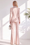 Brown Fitted Notched Lapel Long Sleeves Women Suits with Covered Button