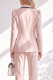 Brown Fitted Notched Lapel Long Sleeves Women Suits with Covered Button