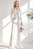 Brown Fitted Notched Lapel Long Sleeves Women Suits with Covered Button