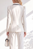 Brown Fitted Notched Lapel Long Sleeves Women Suits with Covered Button