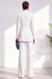 Burgundy Two Piece Shawl Lapel Pleated Long Women Suits