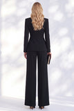 Berlin Blue Pantsuits V-Neck Ruched Long Women Suits