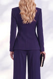 Berlin Blue Pantsuits V-Neck Ruched Long Women Suits
